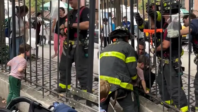 🚨👶 ¡Increíble rescate! Niño queda atrapado en reja de metal en Maracaibo 💔🔥