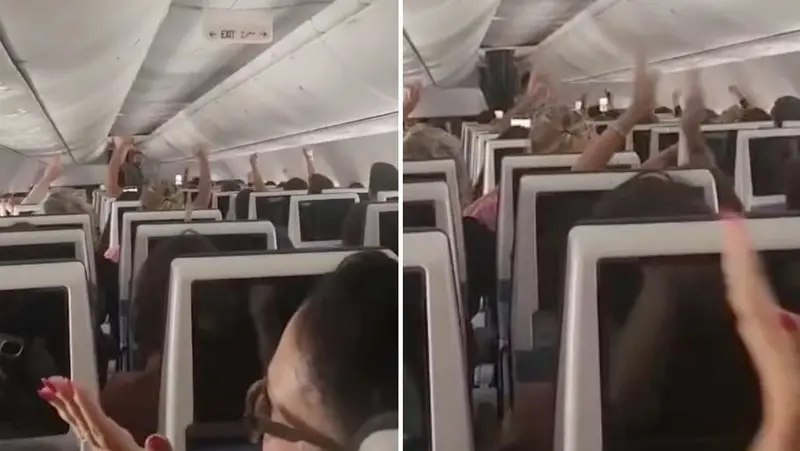 🛬🎉 Pasajeros del Flydubai estalla en aplausos al aterrizar en Arabia Saudita: ¡La tensión que vivieron a bordo! 🇸🇦✈️