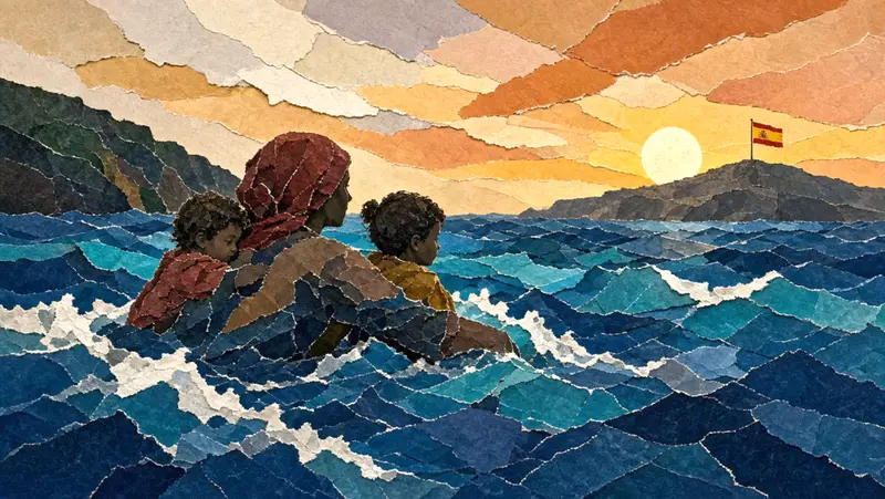 ✨"Quiero construir mi futuro aquí": Madre marroquí llega a nado a Ceuta con sus hijas en busca de una vida mejor ✨