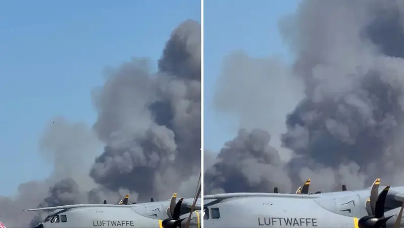¡Se le vino abajo! 💥 Caza F-4 Phantom griego se parte en dos durante exhibición aérea en Tanagra
