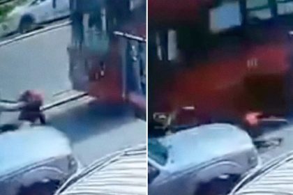 VIDEO FUERTE: abre la puerta de su camioneta y sin querer provoca la muerte de una mujer