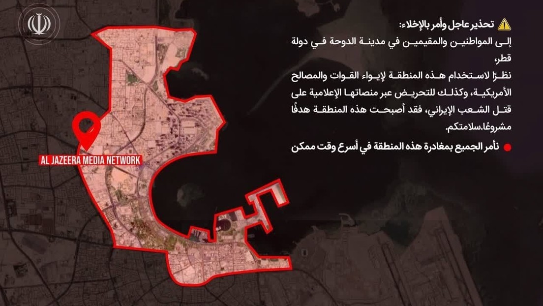 Irán emite avisos para que se evacuen zonas de la capital de Catar