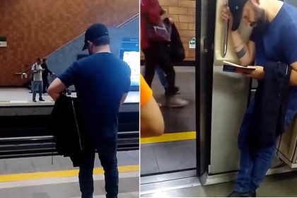 VIDEO: Capturan al expresidente Gabriel Boric usando el metro de Santiago
