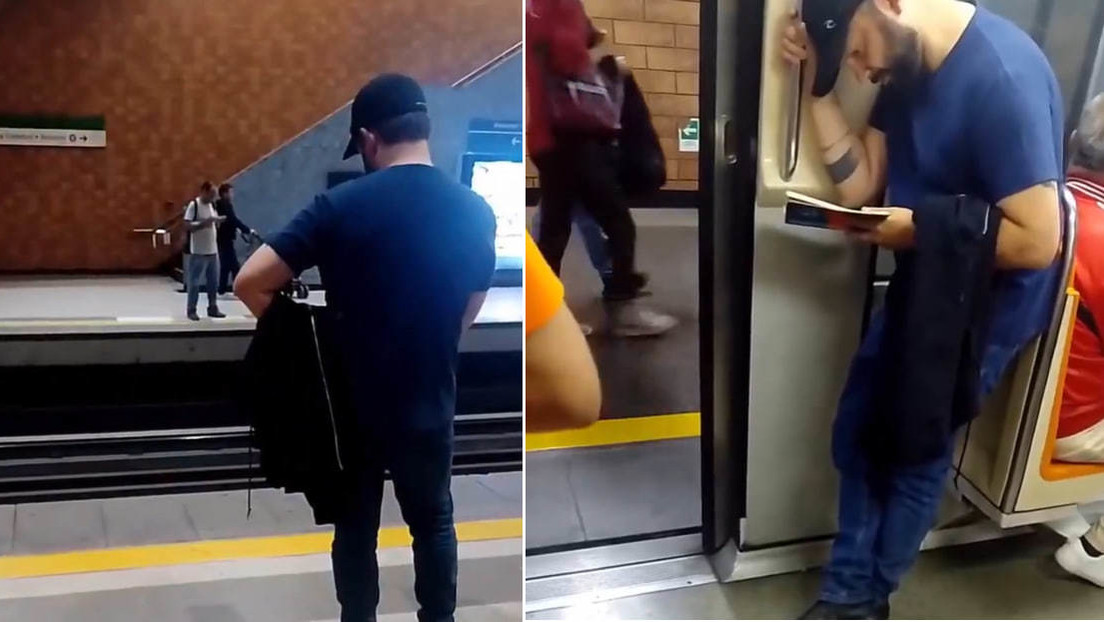 VIDEO: Capturan al expresidente Gabriel Boric usando el metro de Santiago