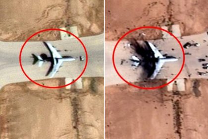 FOTOS por satélite confirman la destrucción del costoso avión E-3 de alerta temprana de EE.UU.