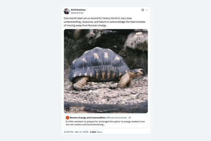 Enviado de Putin se burla con una tortuga de la "lentitud" de la UE para reconocer su "fatal error" energético