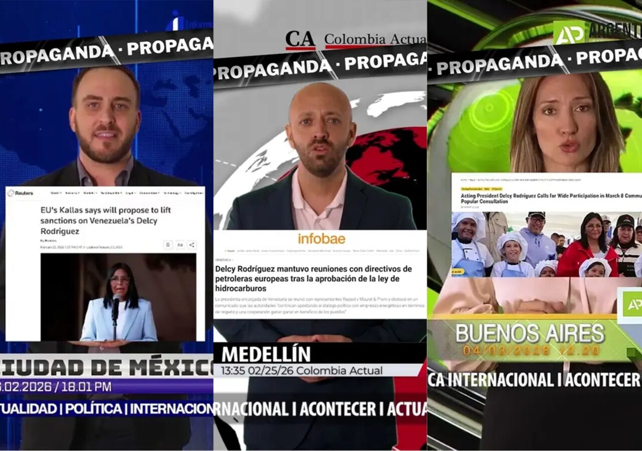Red de falsos noticieros difunde propaganda sobre Delcy Rodríguez en YouTube