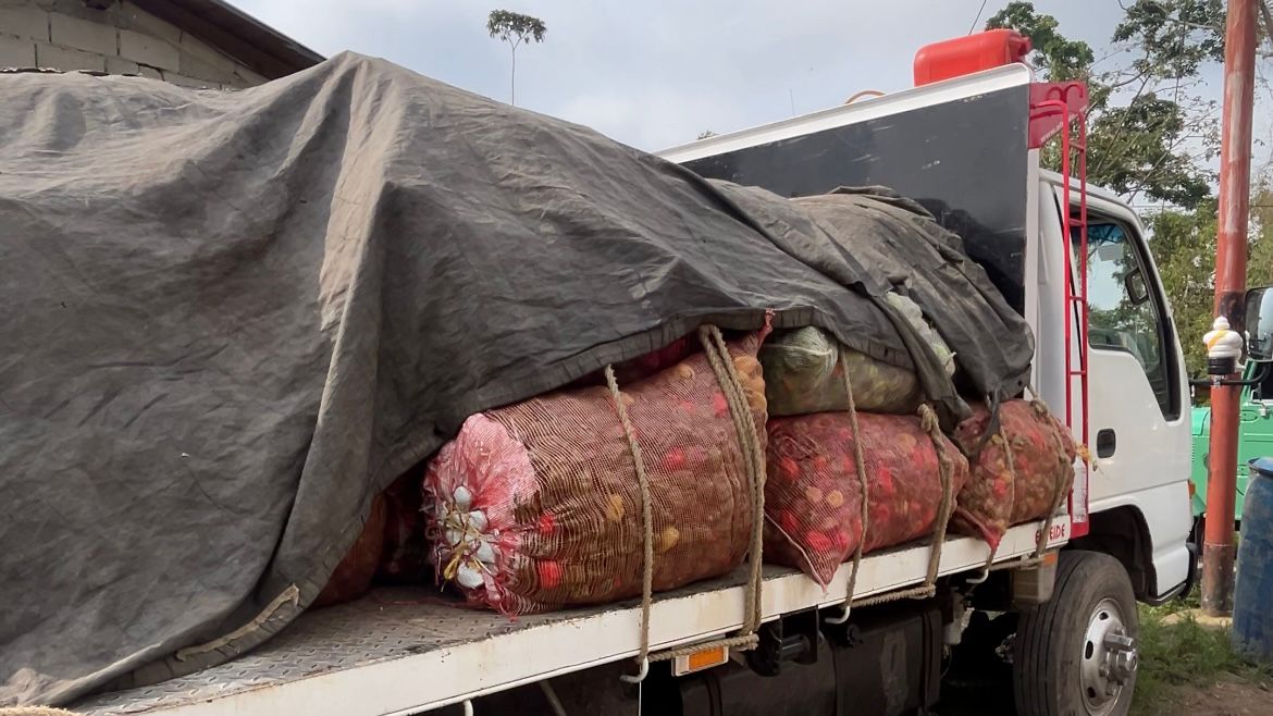 Cosechas de habitantes de Mata de Guineo lograron ser extraídas del lugar luego de precipitaciones. Foto: Luzfrandy Contreras/El Nacional