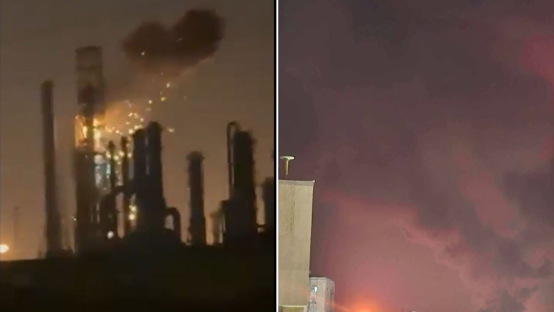 VIDEO: Momento del impacto de drones iraníes en una instalación energética de Kuwait