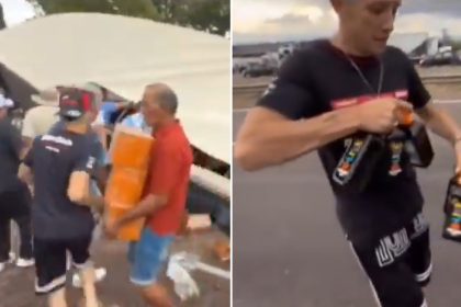 "Dale, Moco, manoteá": Saquean un camión de aceite en Argentina y una 'influencer' se suma grabándolo