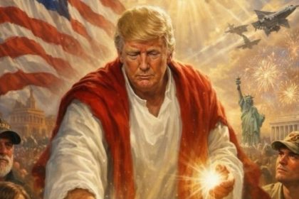Trump publica una imagen en la que se asemeja a Jesús sanador