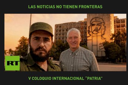 Díaz-Canel visita el estand de RT en el Coloquio Internacional Patria