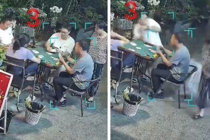 Se salva por centímetros: aire acondicionado cae desde lo alto de un edificio (VIDEO)