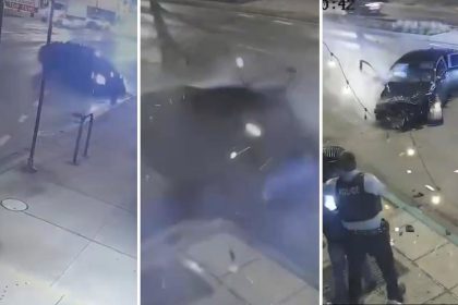VIDEO: Se roban un auto y se estrellan a toda la velocidad contra un café durante la persecución