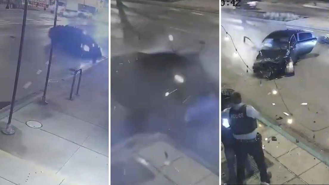 VIDEO: Se roban un auto y se estrellan a toda la velocidad contra un café durante la persecución