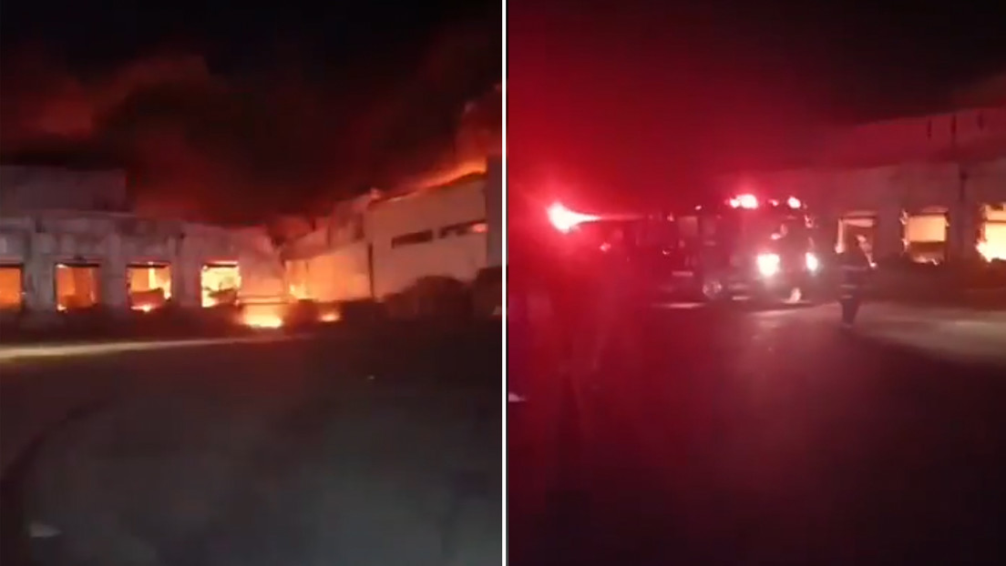 VIDEO: Voraz incendio consume una fábrica avícola en México