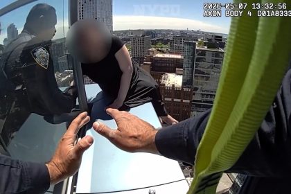 VIDEO: Rescate de infarto de una mujer sentada al borde de un rascacielos