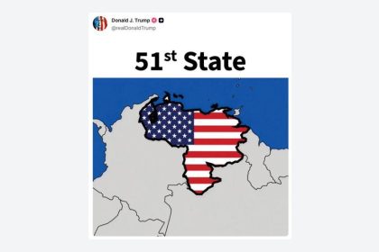 "Estado 51": Trump publica un mapa de Venezuela con la bandera de EE.UU.
