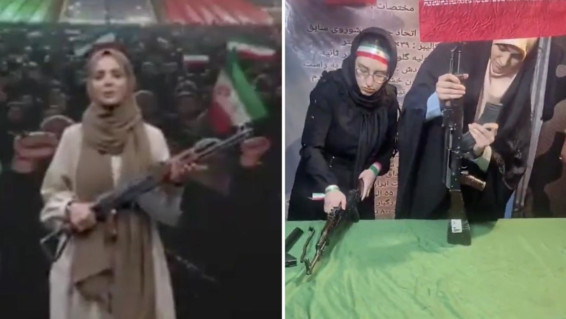 "Sacrificar mi vida por mi país": Mujeres iraníes se pronuncian arma en mano (VIDEO)