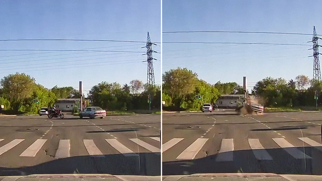 VIDEO: El accidente letal de un motociclista que se saltó un semáforo en rojo