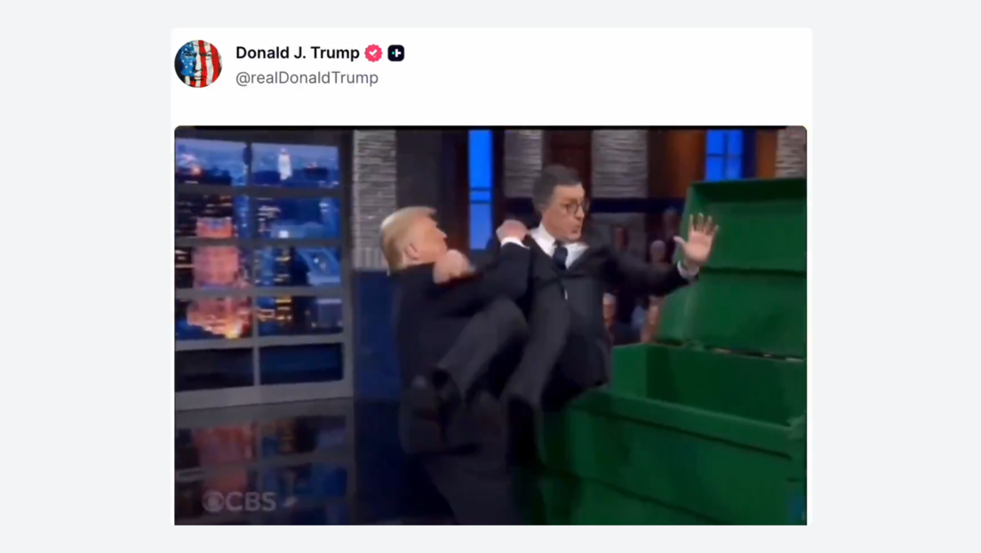 VIDEO: Trump 'tira a la basura' a un presentador opositor