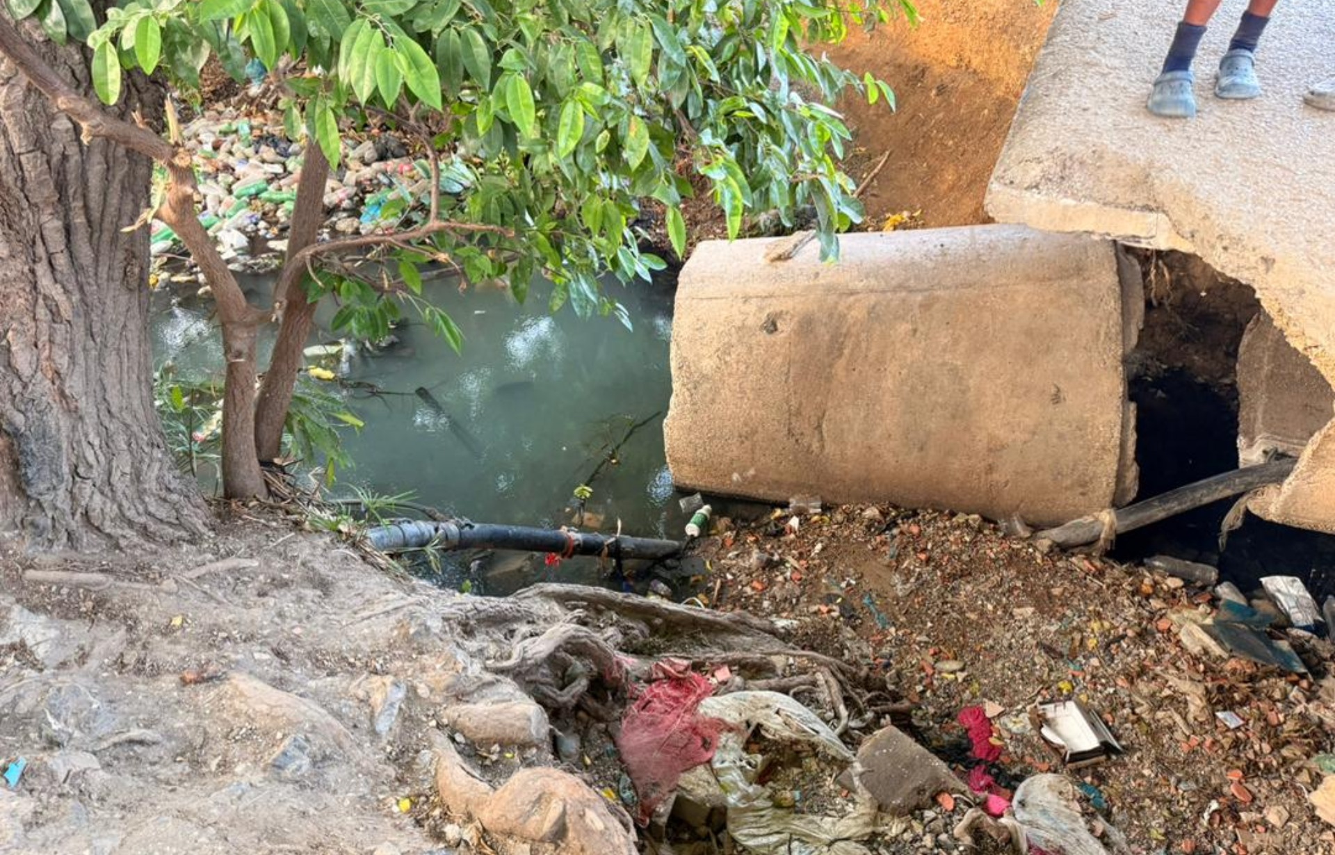 Toma de agua improvisada de donde abastecen agua los habitantes de La Llanada | El Nacional/Nelsly Teherán