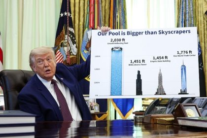 VIDEO: Trump compara estanque reflectante de Washington con los rascacielos más altos del mundo