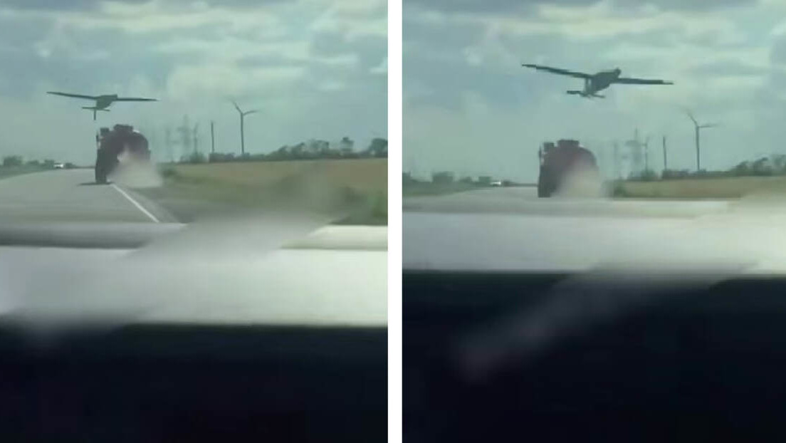 VIDEO: Un camión cisterna esquiva hábilmente un dron ucraniano en una carretera federal rusa