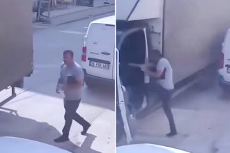 Del horno al volante: un panadero evita una tragedia en plena calle (VIDEO)