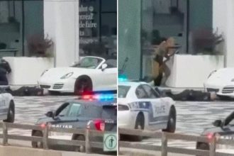 FUERTE VIDEO: Tiroteo a quemarropa entre policías y un atacante