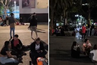 Noche a la intemperie: decenas de personas aguardan en las calles tras los terremotos en Venezuela (VIDEO)