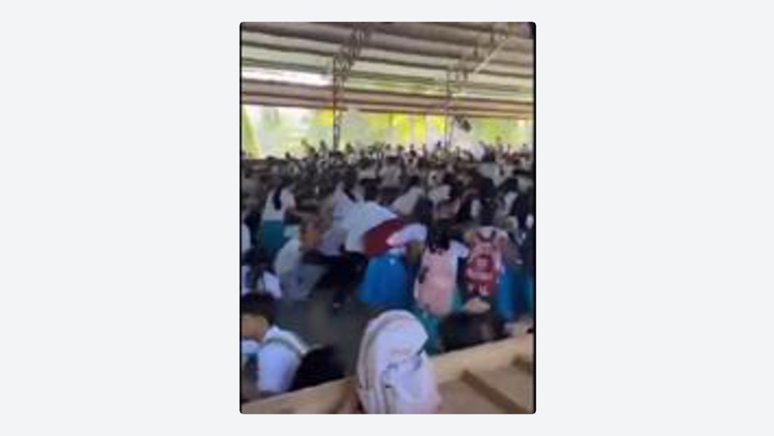 VIDEO: Cientos de escolares entran en pánico durante el terremoto en Filipinas