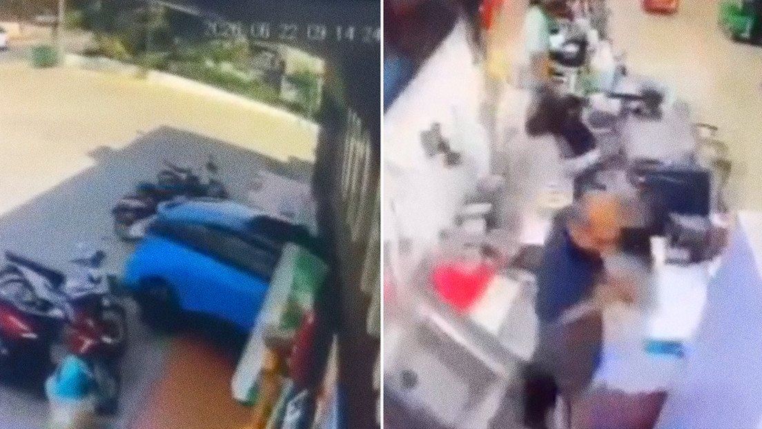 VIDEO: Anciano acelera su coche por error, destroza una tienda y deja tres heridos