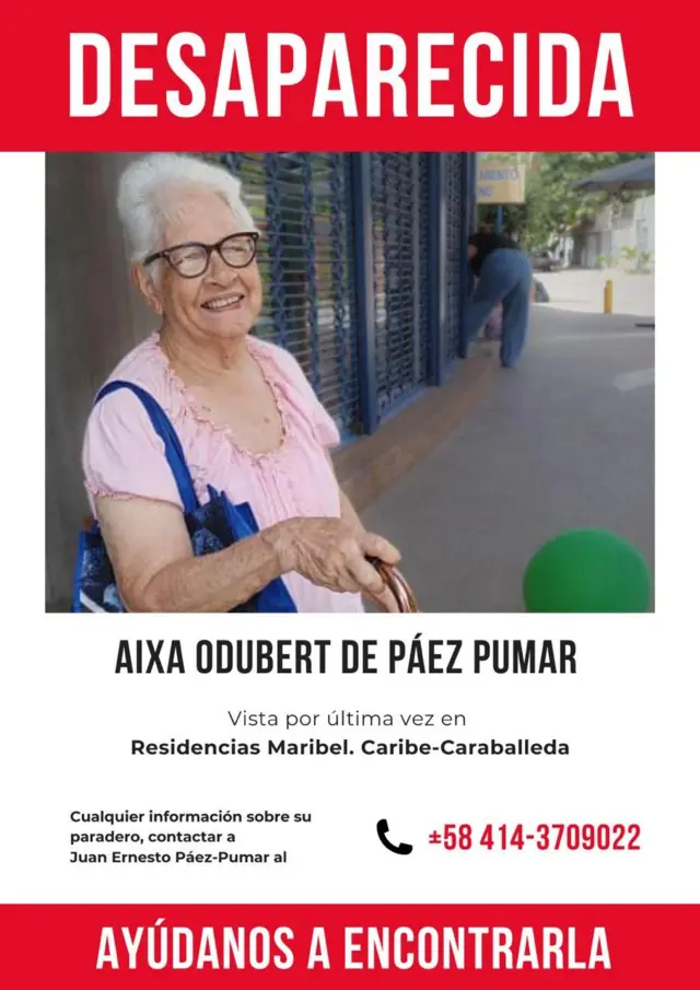 Aixa Odubert, madre de Juan Ernesto Páez Pumar