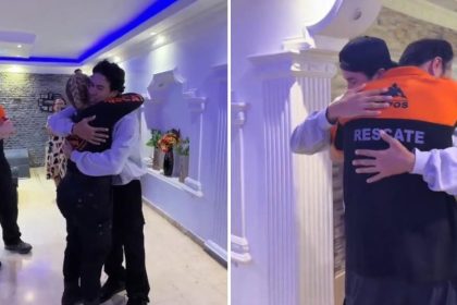 "Son ángeles": Entre lágrimas y abrazos, venezolano agradece a sus rescatistas mexicanos (VIDEO)