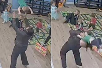 FUERTE VIDEO: Cuidadora lanza a un bebé por los aires, lo deja caer al suelo y lo aplasta con su cuerpo