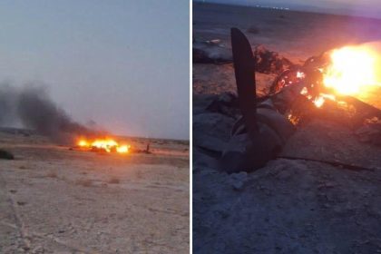 FOTOS de los restos ardientes del MQ-9 Reaper de EE.UU. derribado por Irán