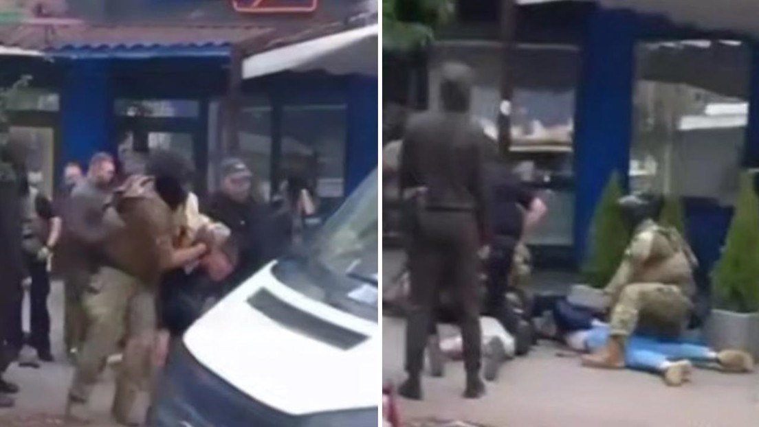 VIDEO: Encapuchados detienen en una redada a participantes de los disturbios contra reclutadores de Zelenski