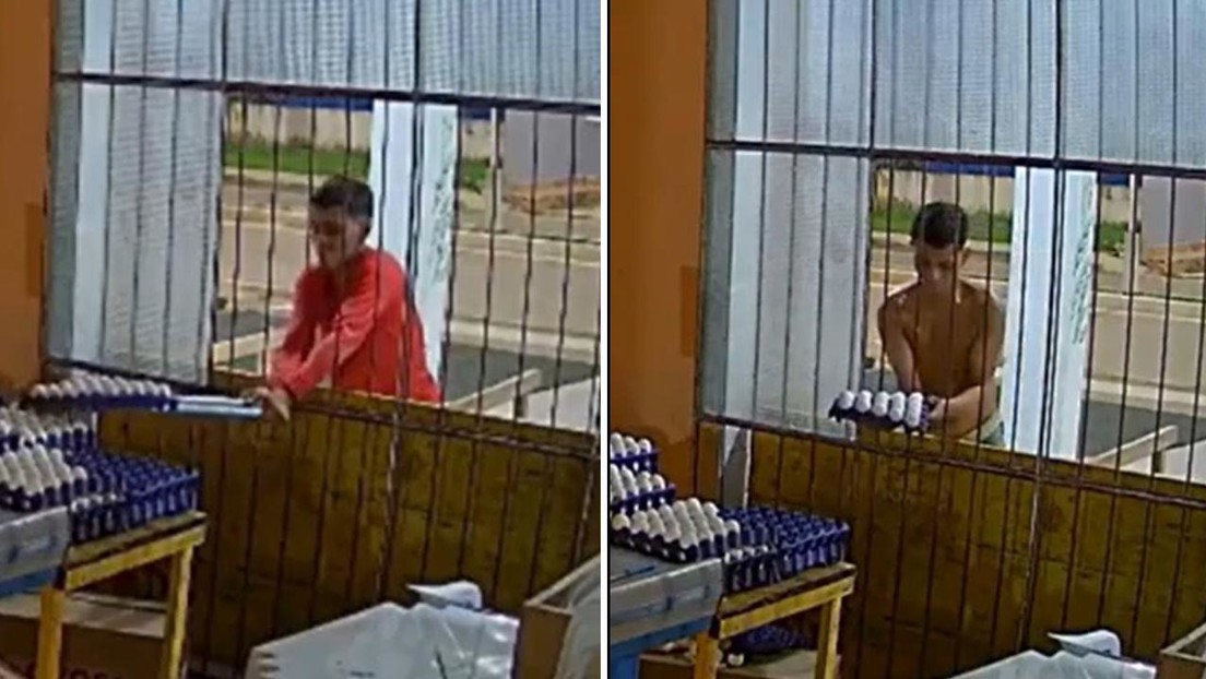 VIDEO: Un ladrón improvisa una maniobra con una escoba para llevarse una caja de huevos