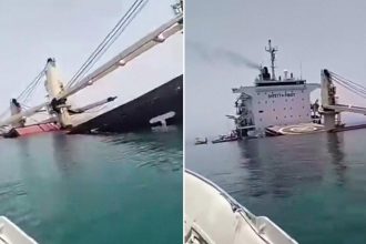 Impacto en el golfo Pérsico: granelero termina hundiéndose al sur de Irán (VIDEO)