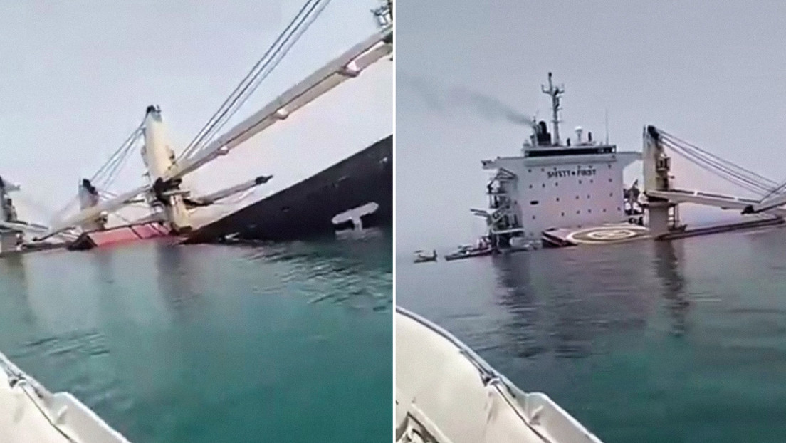 Impacto en el golfo Pérsico: granelero termina hundiéndose al sur de Irán (VIDEO)
