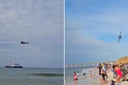 VIDEO: Pasada rasante de escuadrón de vuelo de EE.UU. sacude playa de Florida