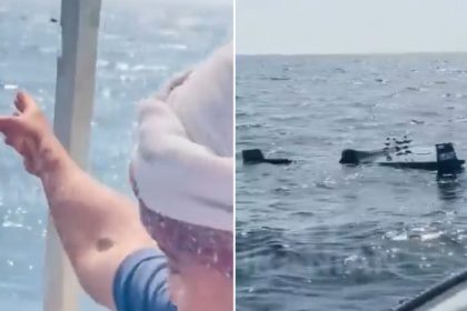 VIDEO: Dron estadounidense es remolcado por pescadores iraníes desde el estrecho de Ormuz