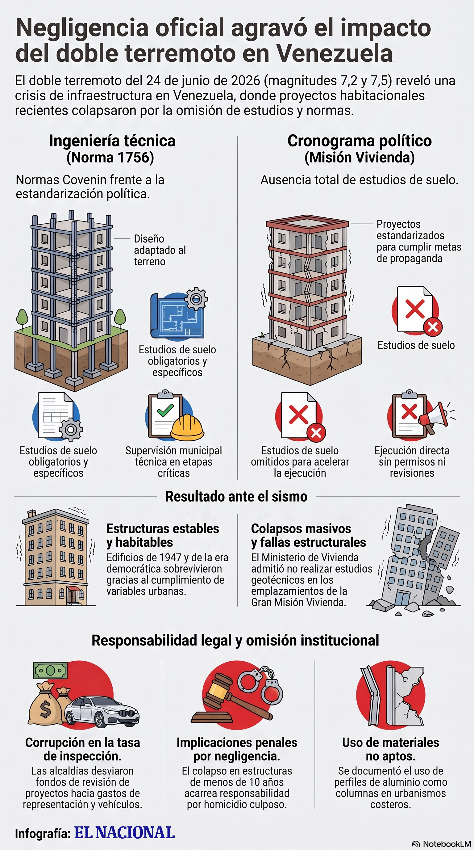 Negligencia oficial agravó el impacto del doble terremoto en Venezuela