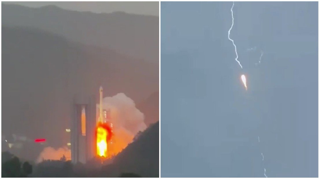 VIDEO: Un rayo impacta al cohete chino en pleno despegue