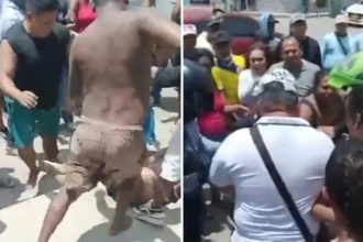 VIDEO: Una multitud golpea a un hombre acusado de realizar actos inapropiados con una menor