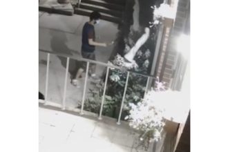 VIDEO: Hombre destruye a martillazos una estatua de la Virgen María