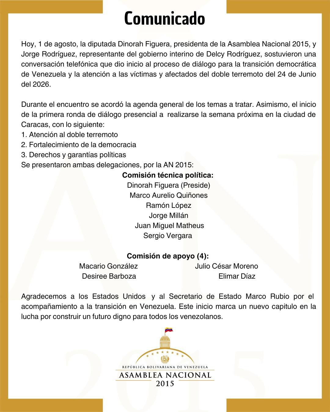 Comunicado Dinorah